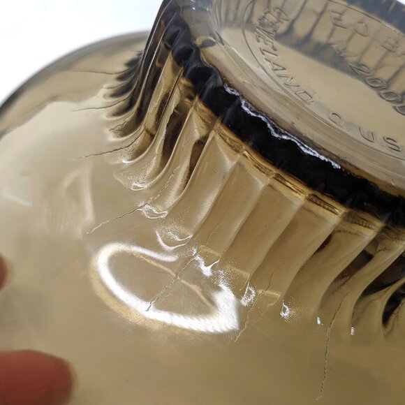 Vintage E.O. Brody Co. M2000 Amber Brown Glass Pedestal Bowl 50's Nut Dish Vase - Picture 3 of 12